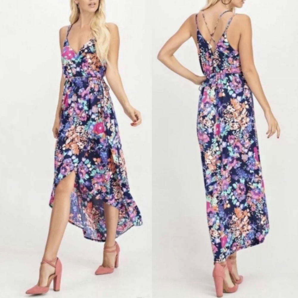 143 STORY Tanya Floral Wrap Dress NWT Sz L